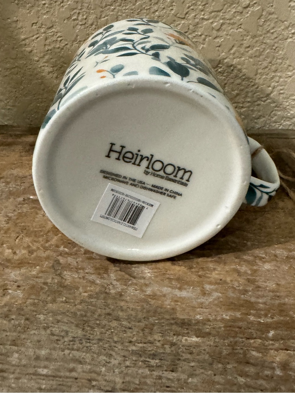 Heirloom Floral Ceramic Coffee Mug with Botanical Print - Picture 3 of 3